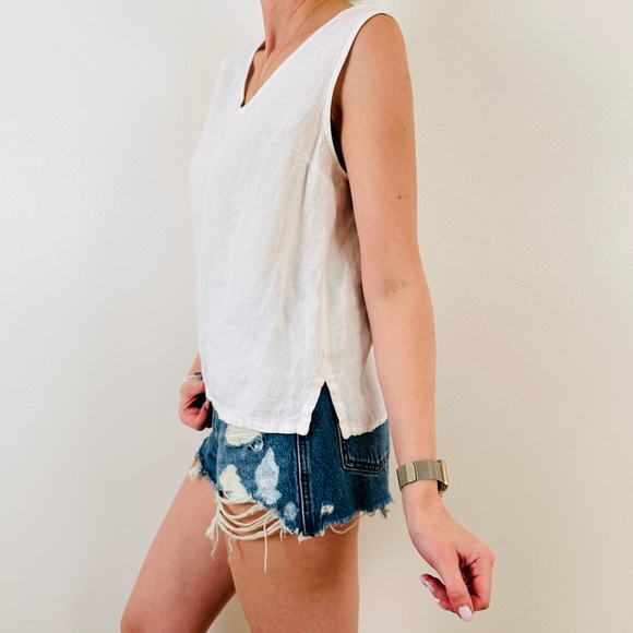 Vintage match point linen tank top sleeveless - Picture 3 of 7